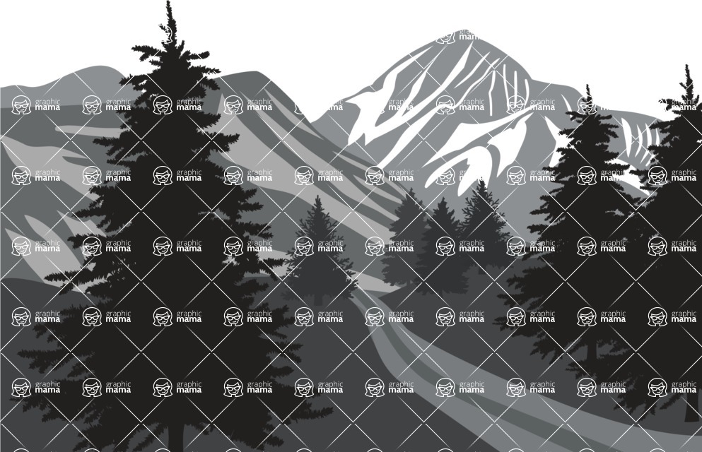 Vector silhouettes - Vector Mountain Road Silhouette